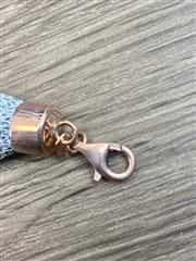 925 ITALY STERLING SILVER MESH BRACELET W/ROSE GOLD PLATED BUCKLE ACCENT